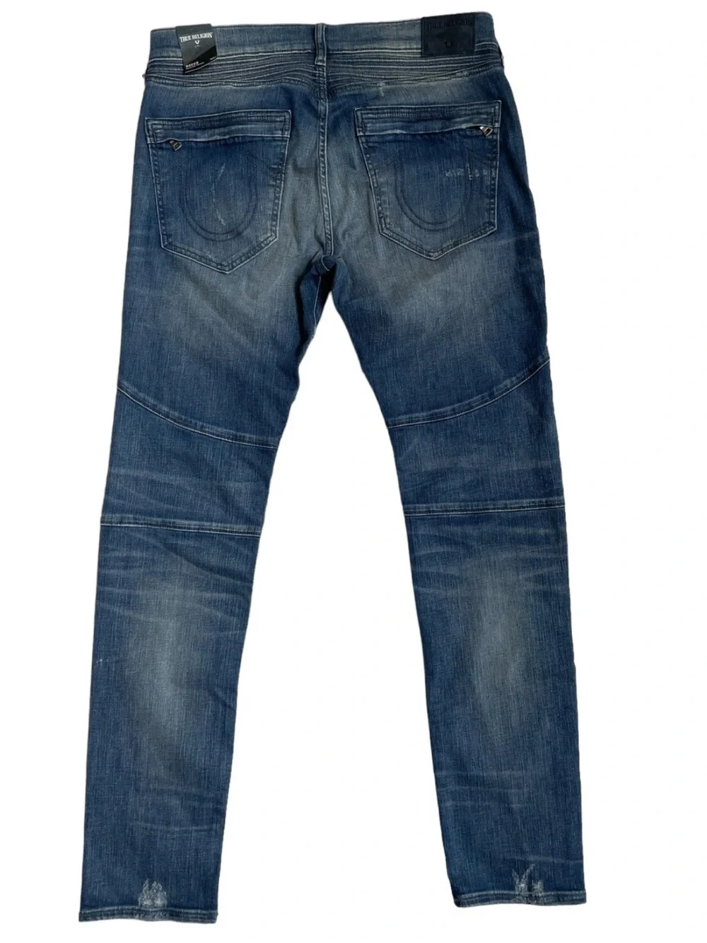 True Religion Mens Rocco Relaxed Skinny Classic Moto Jeans Sz 34